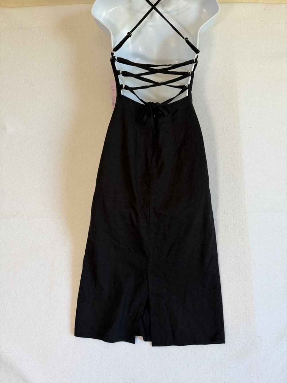 NWT wild fable Black Strapless Linen Blend Midi Sundress - Picture 4 of 9